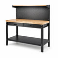 Banco da lavoro in legno e metallo con cassetti 122x62x156 cm