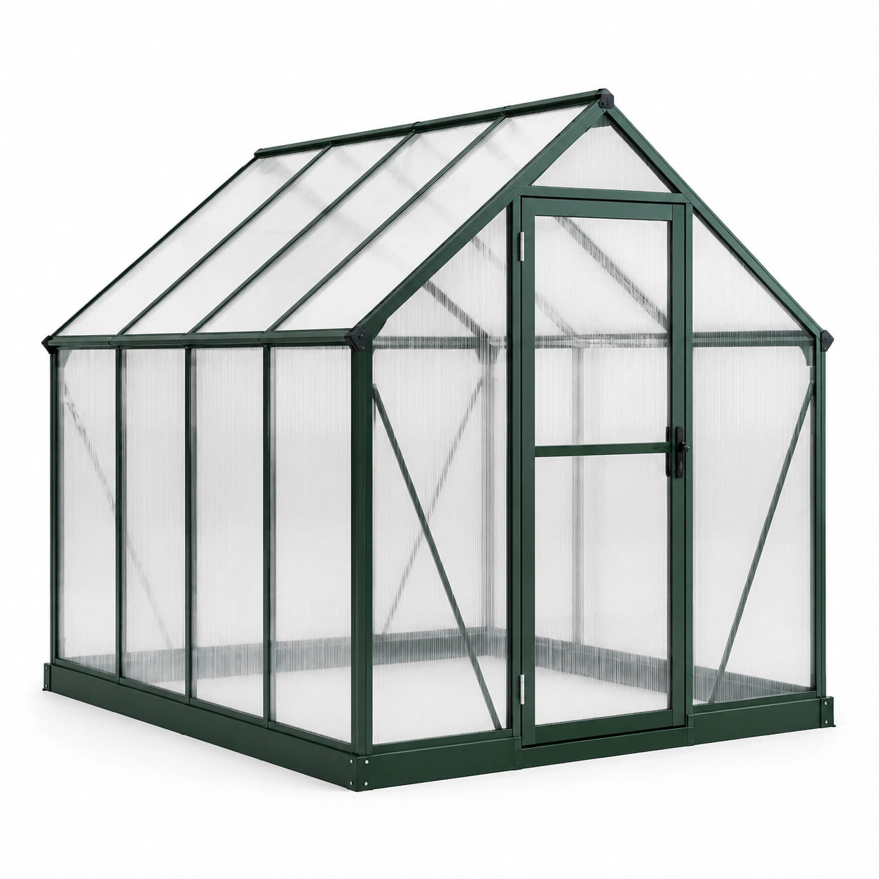 Serra in policarbonato alveolare con struttura in alluminio verde 190x185x195 cm