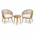 Set bistrot da giardino in rattan e legno di acacia con due poltrone