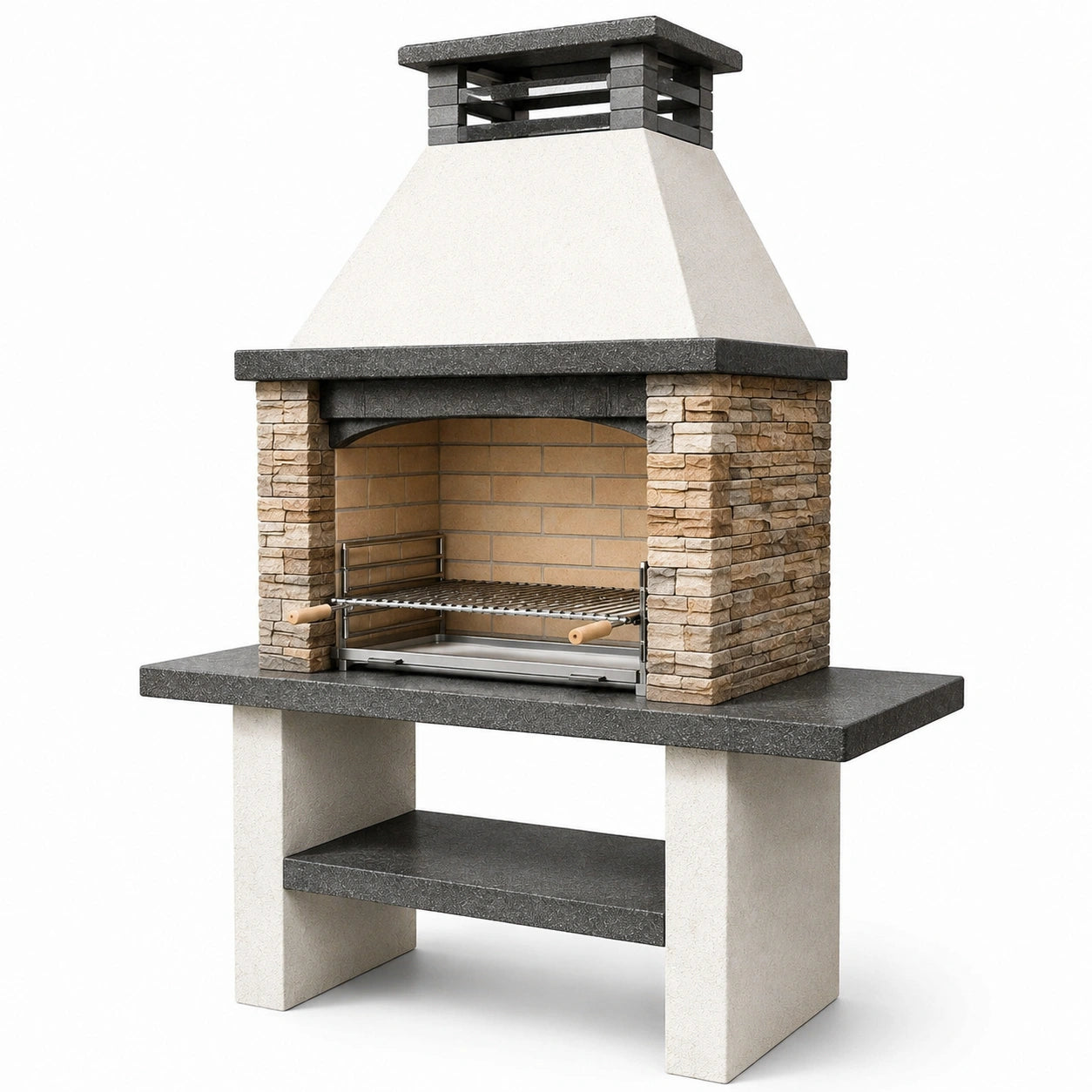 Barbecue in Pietra e Acciaio Inox Grigio
