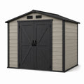 Casetta da giardino in resina nera e beige 185x152x226 cm