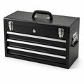 Cassetta degli attrezzi in metallo nero con 4 cassetti 53x23x34 cm