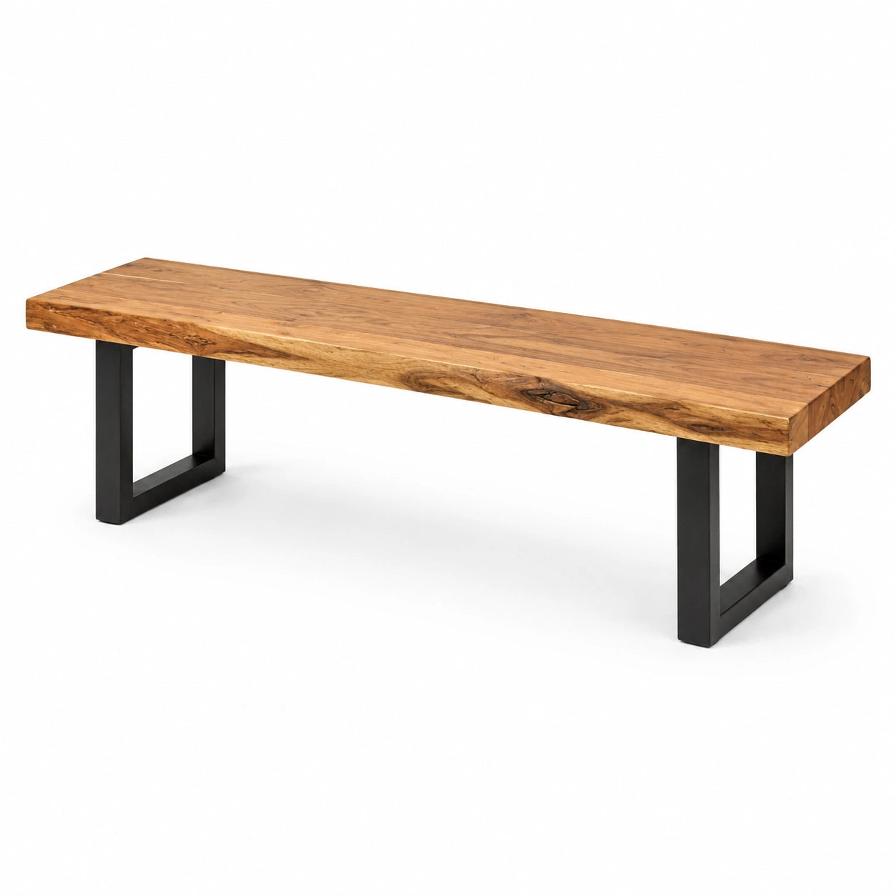 Panca Rettangolare in Legno e Metallo